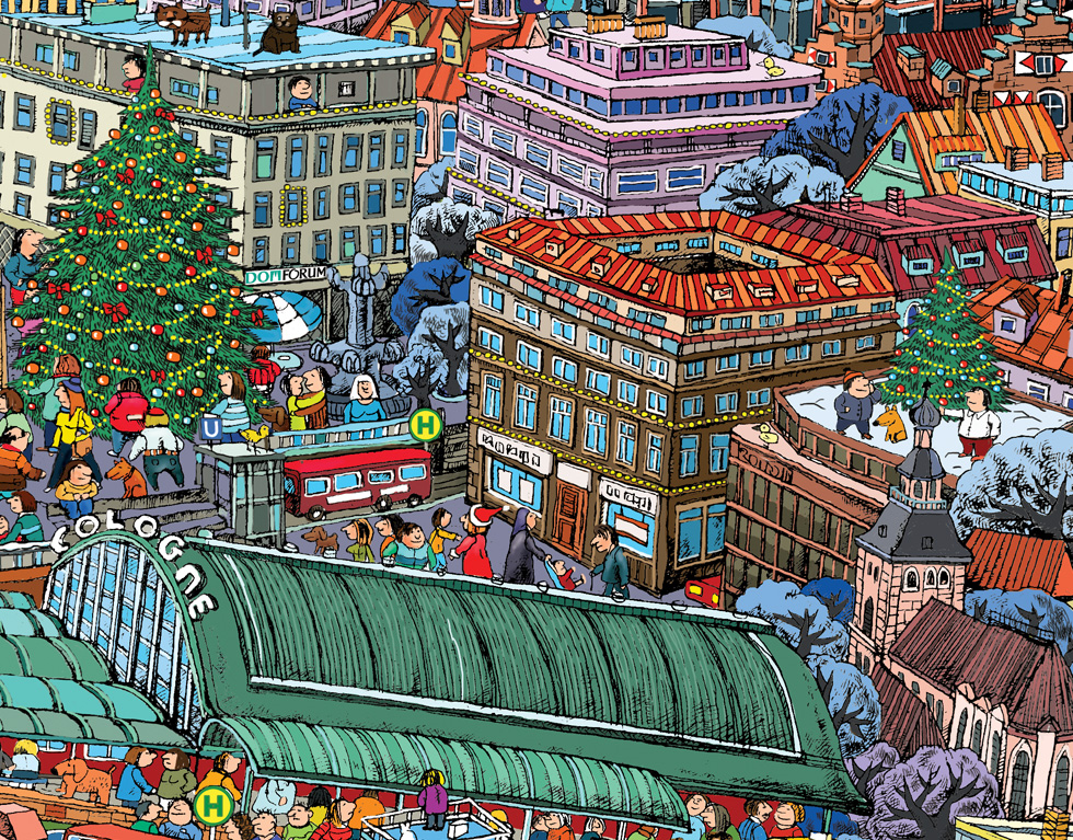 Cartoon City Premium-Poster Köln 